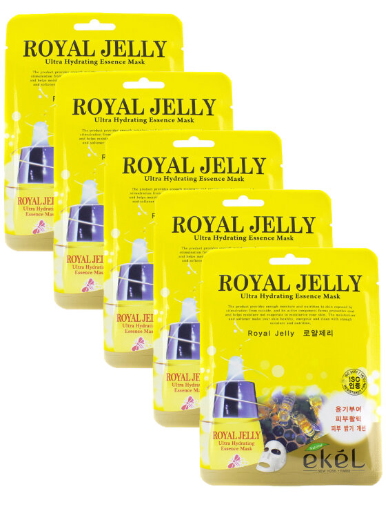 Набор увлажняющих масок Ekel с Маточным молочком UltraHydrating Essence RoyalJelly (5шт)