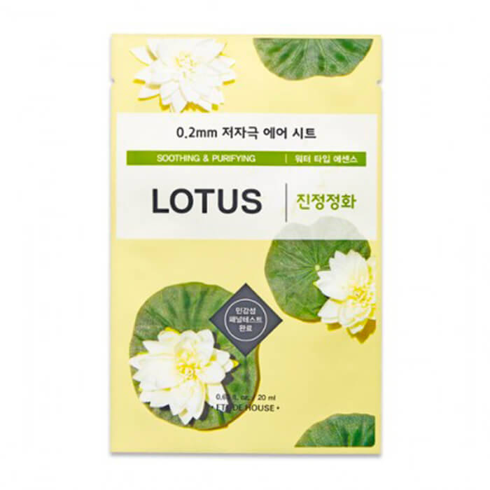 Маска тканевая с экстрактом лотоса Etude House 0.2 Therapy Air Mask Lotus
