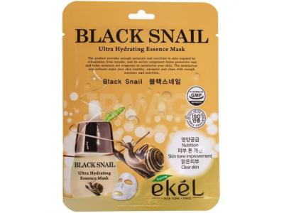 EKEL Тканевая маска для лица с муцином черной улитки Black Snail Ultra Hydrating Essence Mask