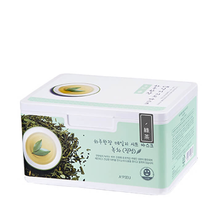 Успокаивающие маски для лица с экстрактом зеленого чая A'Pieu Daily Sheet Mask Green Tea Soothing