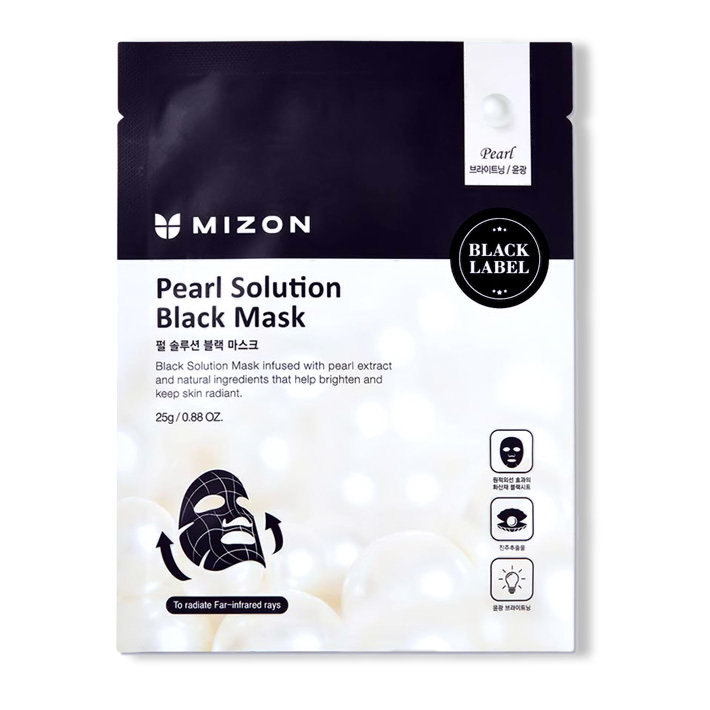 Маска для лица с жемчугом MIZON Pearl Solution Black Mask