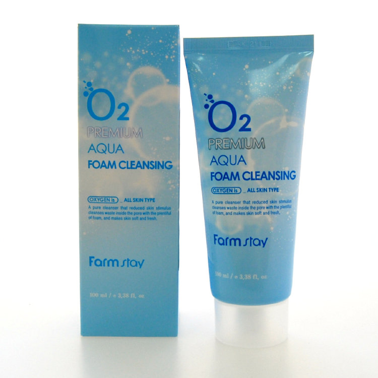  Пенка для умывания кислородная увлажняющая  FarmStay O2 Premium Aqua Foam Cleansing