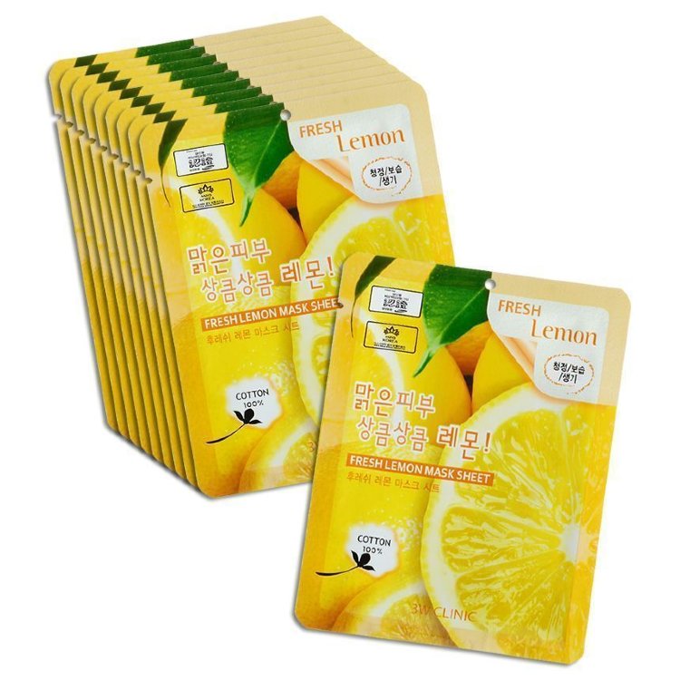 3W CLINIC Маска для лица с экстрактом лимона Fresh Lemon Mask Sheet