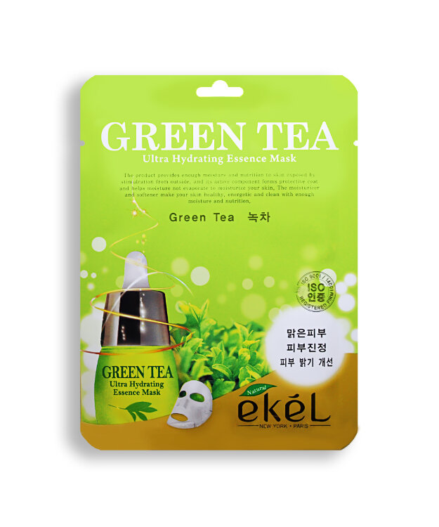 EKEL Маска для лица с зеленым чаем GREEN TEA Ultra Hydrating Essence Mask, 25 мл