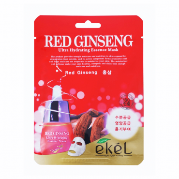 EKEL Маска с экстрактом красного женьшеня RED GINSENG Ultra Hydrating Essence Mask , 25мл