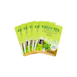 EKEL Набор увлажняющих масок с зеленым чаем GREEN TEA Ultra Hydrating Essence Mask, 5 шт.*25 мл.