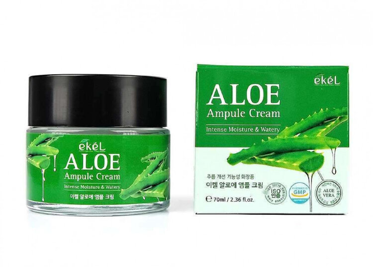 EKEL Крем для лица с экстрактом алоэ Aloe Ampule Cream