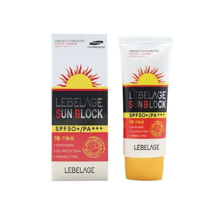 Солнцезащитный крем с улиточным муцином LEBELAGE  UV Sun Block SPF 50+/PA+++
