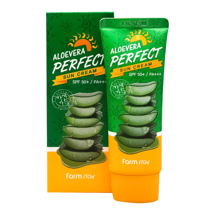 Солнцезащитный крем с экстрактом алоэ FarmStay  Aloe Vera Perfect Sun Cream SPF50+PA+++
