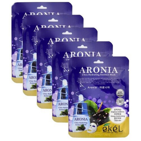 Ekel Набор тканевых масок с Аронией Ultra Hydrating Essence Mask Aronia (5 шт)