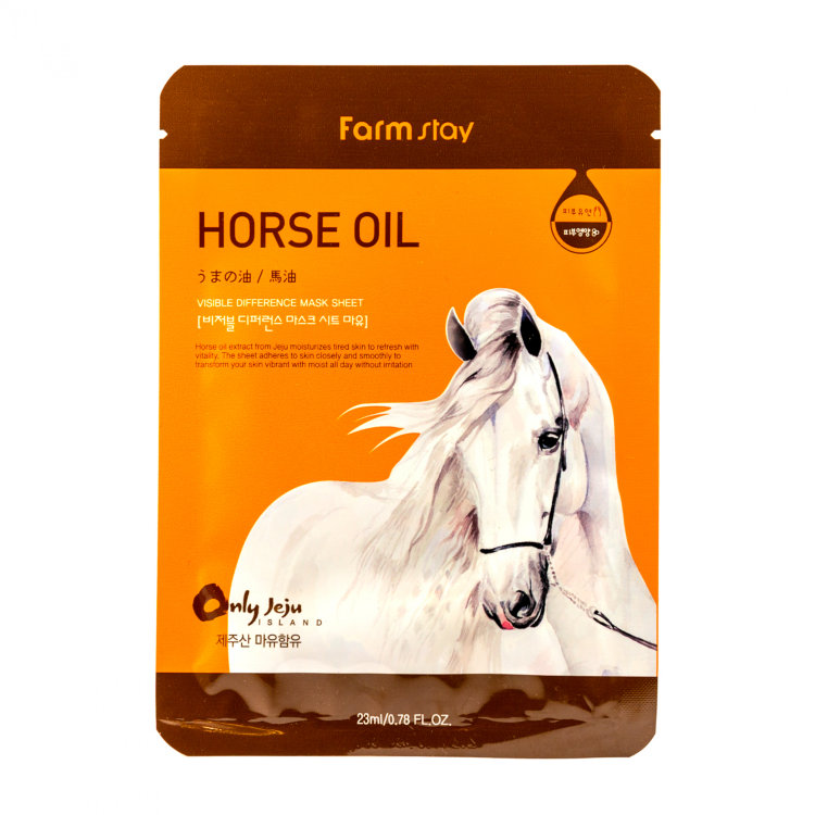   Питательная тканевая маска для лица с лошадиным жиром FarmStay Visible Difference Horse Oil Mask Sheet