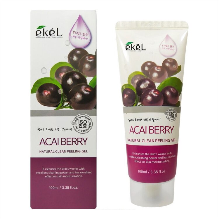EKEL Пилинг-гель для лица Natural Clean Peeling Gel Acai Berry 100 мл.