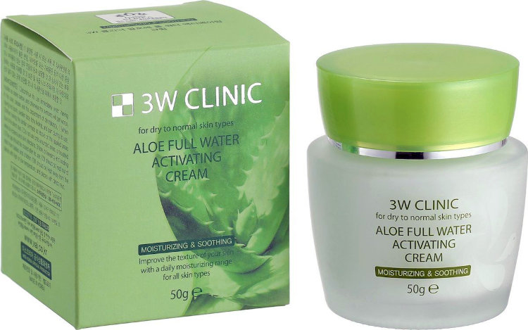 3W CLINIC  Крем с экстрактом алоэ вера Aloe Full Water Activating Cream
