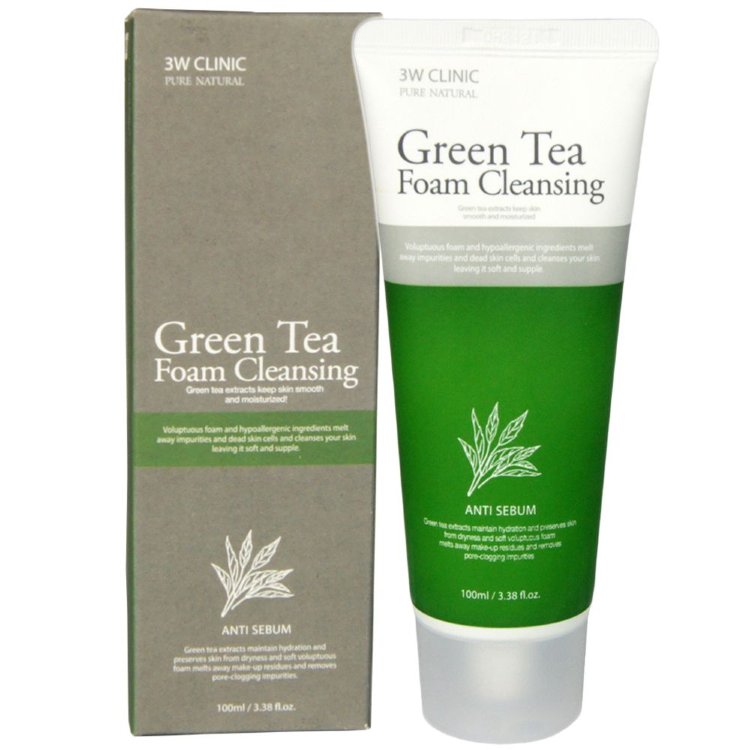  Пенка для умывания с экстрактом зелёного чая 3W CLINIC  Green Tea Foam Cleansing
