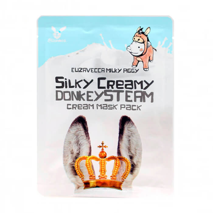 Elizavecca Тканевая маска с паровым кремом из молока ослиц Silky Creamy Donkey Steam Cream Mask Pack