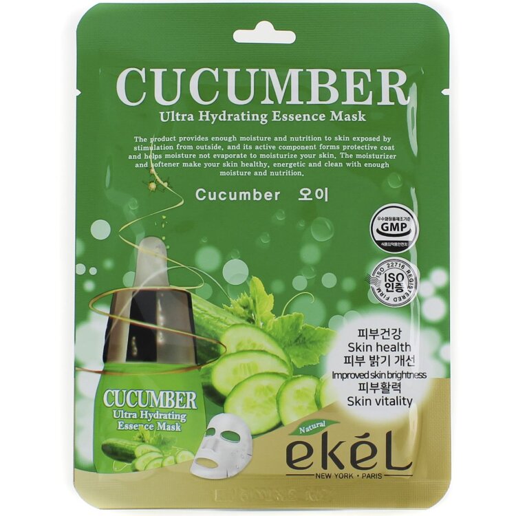 EKEL Тканевая маска для лица с экстрактом огурца Cucumber Ultra Hydrating Essence Mask